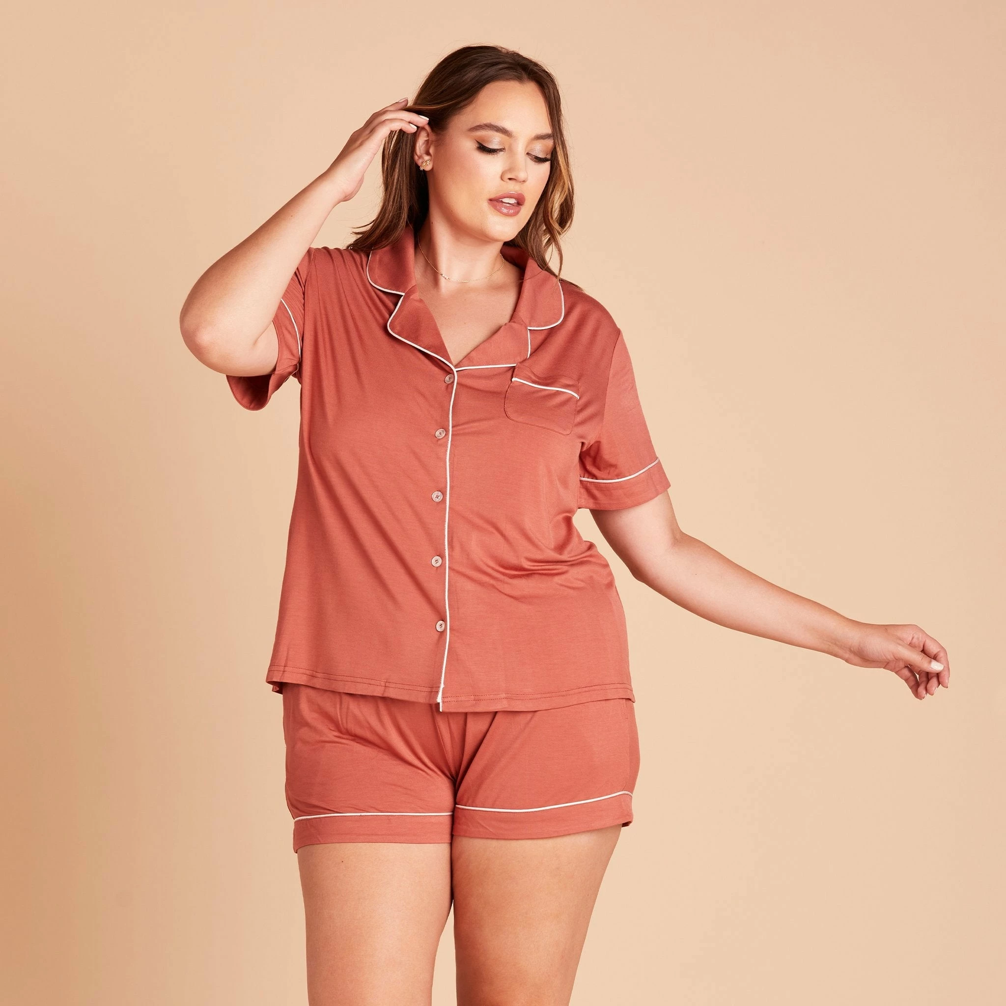 Jonny Pajama Set - Terracotta 6 Jonny Pajama Set - Terracotta - Image 6