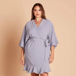 Kenny Ruffle Robe - Dusty Blue -US Skirt Sales 2024 0e793423023e72d67a84cbc621507689