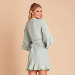 Kenny Ruffle Robe - Sage -US Skirt Sales 2024 132d572f44af667525cae3ed4c5d1769