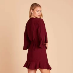 Kenny Ruffle Robe - Cabernet -US Skirt Sales 2024 13ae49d76d558f0065ebafef5e36b3ad