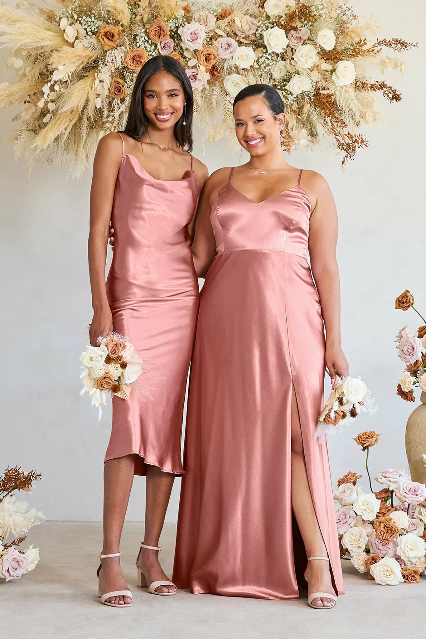 Jay Shiny Satin Dress - Desert Rose 2 Jay Shiny Satin Dress - Desert Rose - Image 2