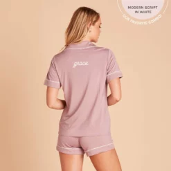 Jonny Pajama Set - Mauve -US Skirt Sales 2024 2048x2048 PDP Personalized JonnyPJ FAVECOMBO DARKMAUVE STRAIGHT