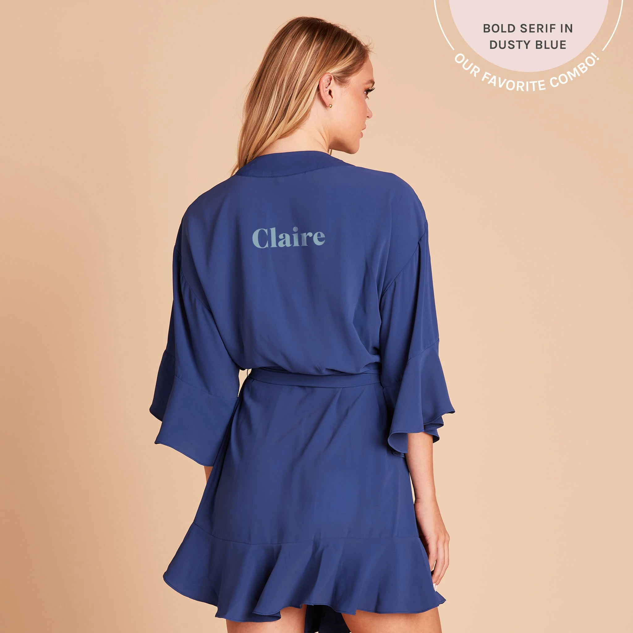Kenny Ruffle Robe - Slate Blue 2 Kenny Ruffle Robe - Slate Blue - Image 2
