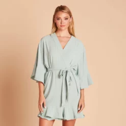 Kenny Ruffle Robe - Sage