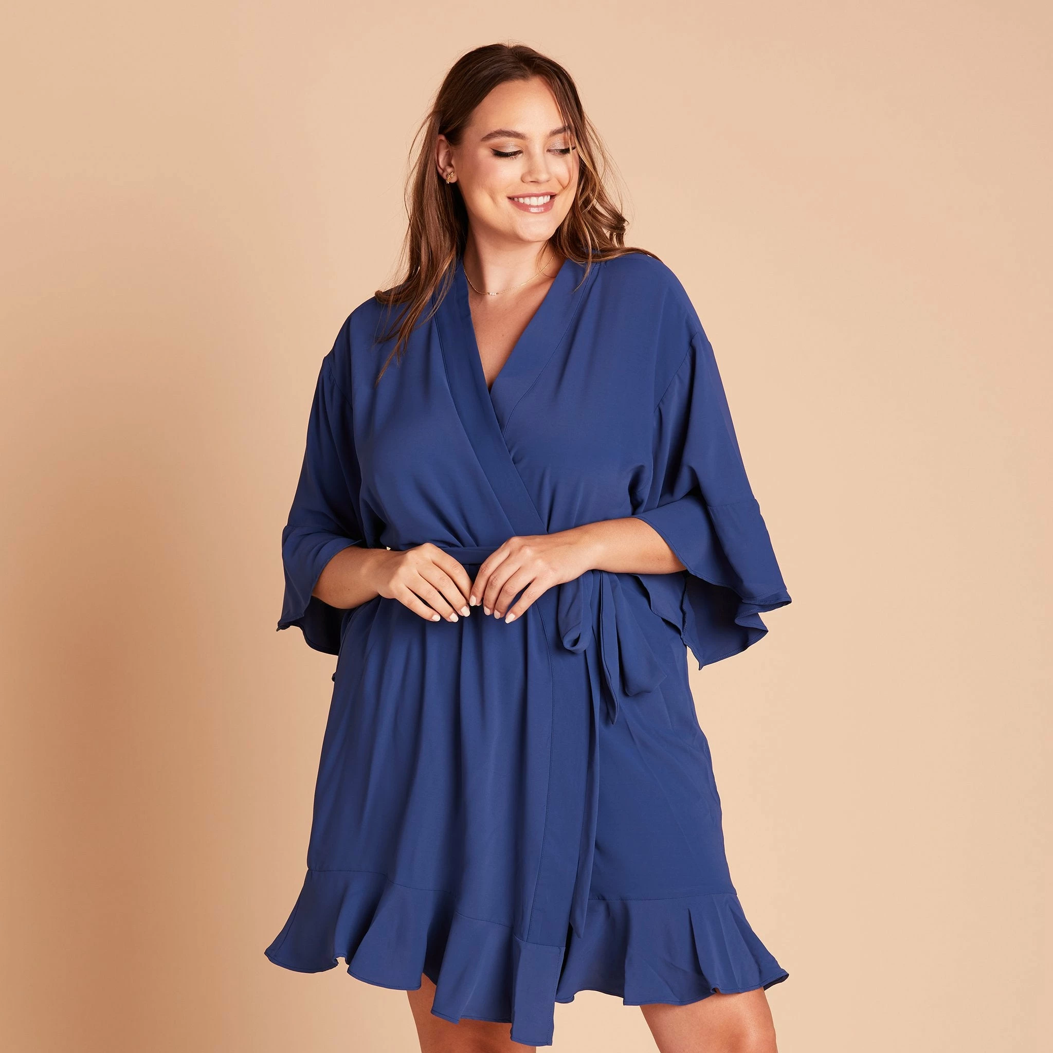 Kenny Ruffle Robe - Slate Blue 7 Kenny Ruffle Robe - Slate Blue - Image 7