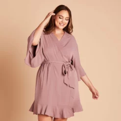 Kenny Ruffle Robe - Dark Mauve -US Skirt Sales 2024 279b84c6a8e99c3733cef43661d96d0f