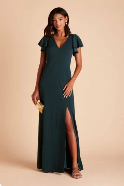 Hannah Crepe Dress - Emerald