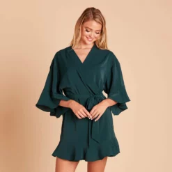 Kenny Ruffle Robe - Emerald -US Skirt Sales 2024 37a27ca9fd409992c327ea873bc88d37