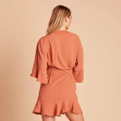 Kenny Ruffle Robe - Terracotta -US Skirt Sales 2024 38054127b63fbce57fb32bd8a16c3274