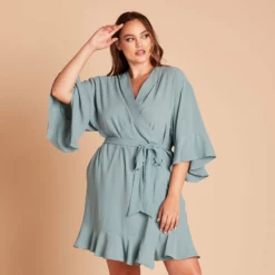 Kenny Ruffle Robe - Sea Glass