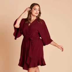 Kenny Ruffle Robe - Cabernet -US Skirt Sales 2024 52a3b32399d44bbd5a466dd093d0b693