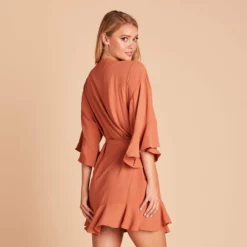 Kenny Ruffle Robe - Terracotta -US Skirt Sales 2024 53240f32d0465c0b6c9c8545c6abfbe3