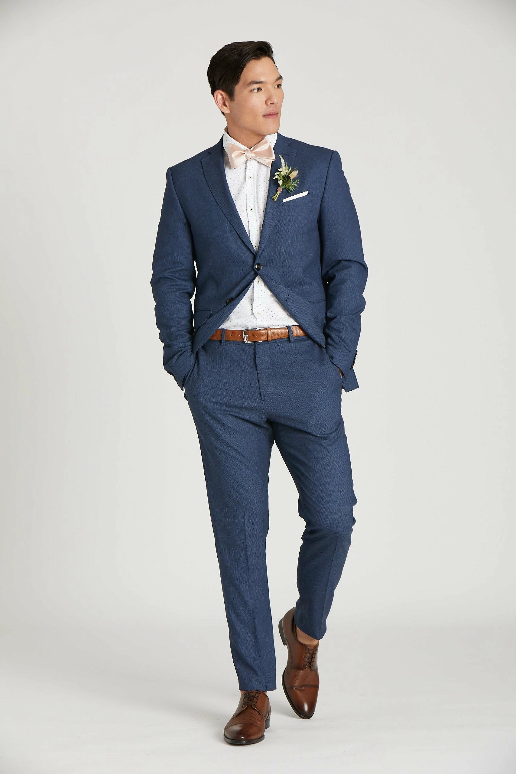 Daniel Bow Tie - Pale Blush Sateen 6 Daniel Bow Tie - Pale Blush Sateen - Image 6