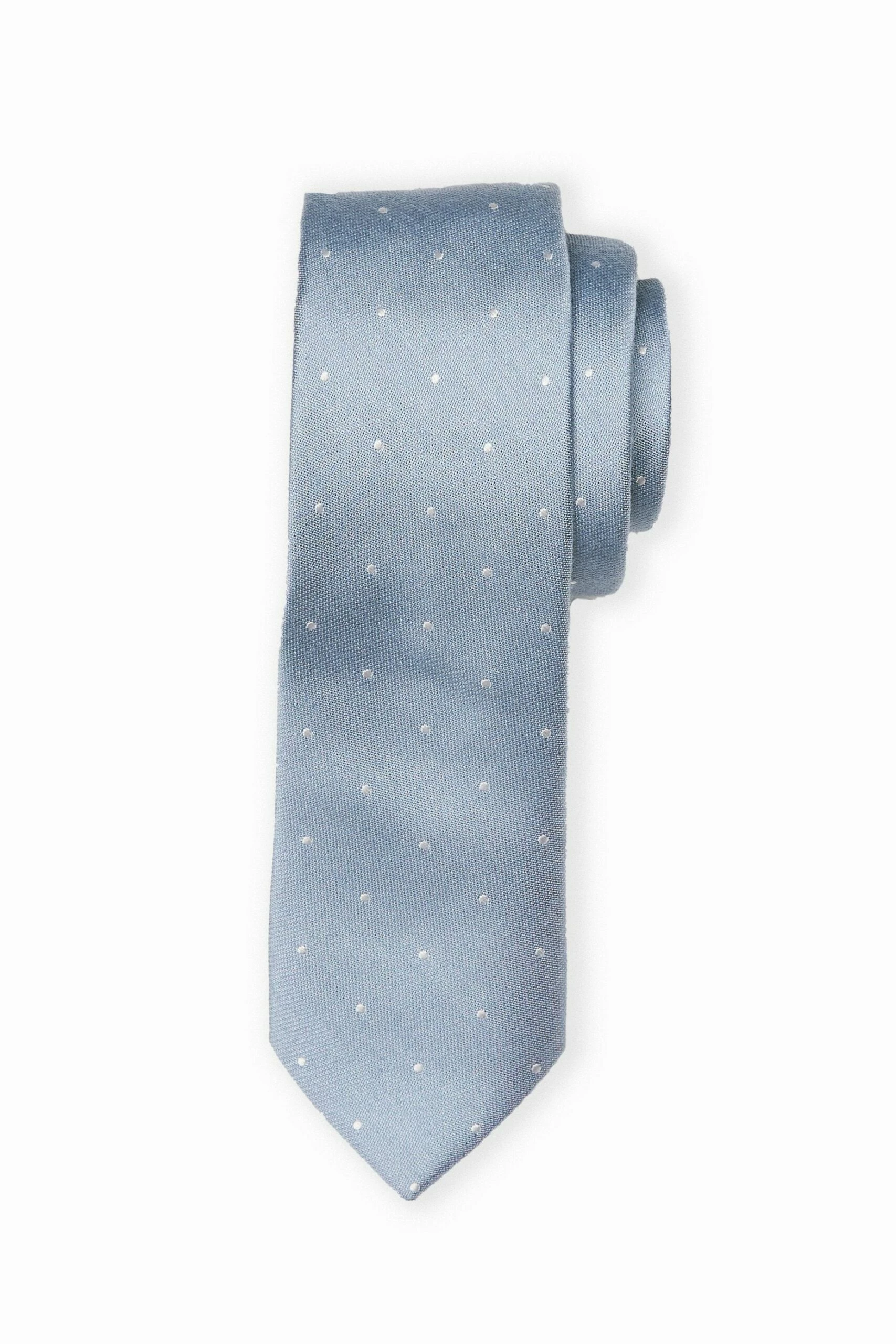 Simon Necktie - Dusty Blue Dot 4 Simon Necktie - Dusty Blue Dot - Image 4