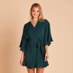 Kenny Ruffle Robe - Emerald -US Skirt Sales 2024 881d1d2798a1c83d47dd18713b623133
