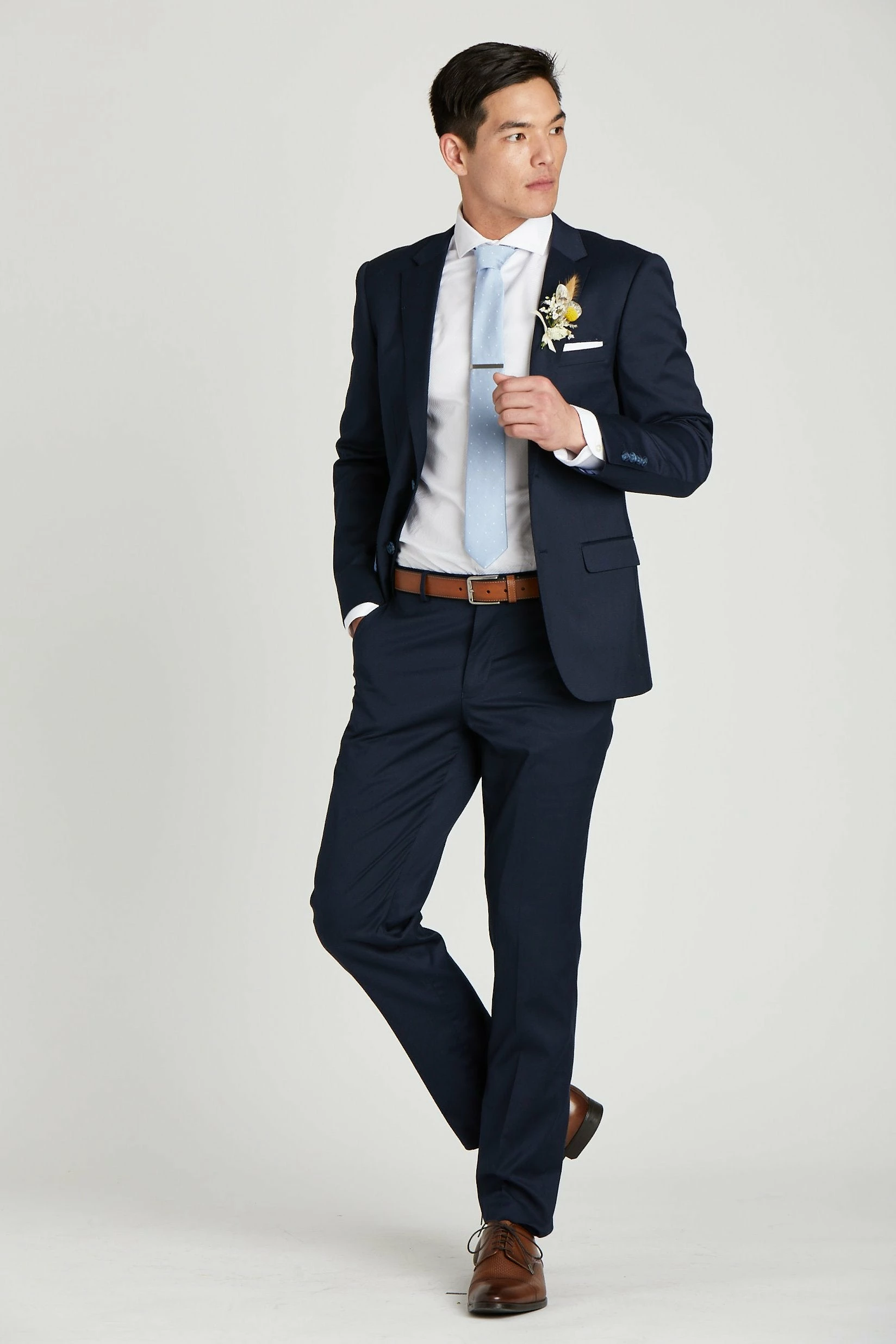 Simon Necktie - Dusty Blue Dot 5 Simon Necktie - Dusty Blue Dot - Image 5