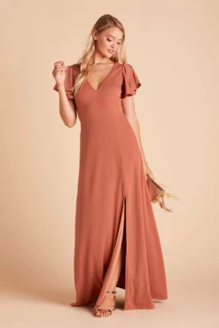 Hannah Crepe Dress - Terracotta -US Skirt Sales 2024 982f05c17b5b130f712314124fb344f6