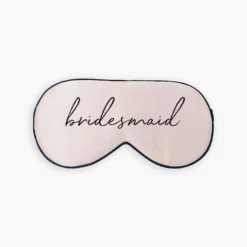 Silk Bridesmaid Sleep Mask - Script Black
