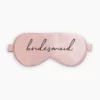 Silk Bridesmaid Sleep Mask - Script Pink