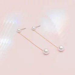 Everett Long Pearl Drop Earrings