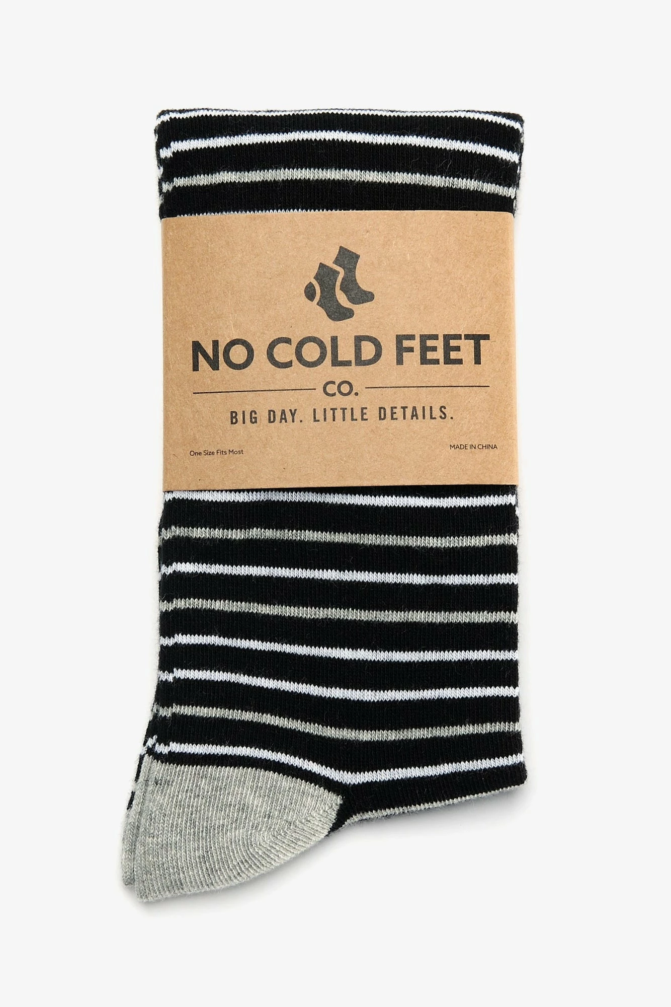 Striped Groomsmen Socks By No Cold Feet - Black 2 Striped Groomsmen Socks By No Cold Feet - Black - Image 2