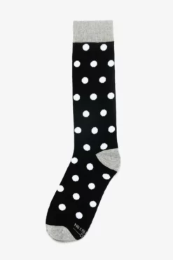 Polka Dot Groomsmen Socks By No Cold Feet - Black