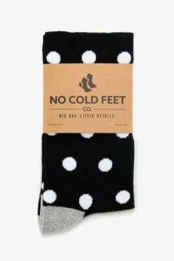 Polka Dot Groomsmen Socks By No Cold Feet - Black -US Skirt Sales 2024 BIRDY GREY NO COLD FEET SOCKS BLACK WHITE POLKA DOTS 03