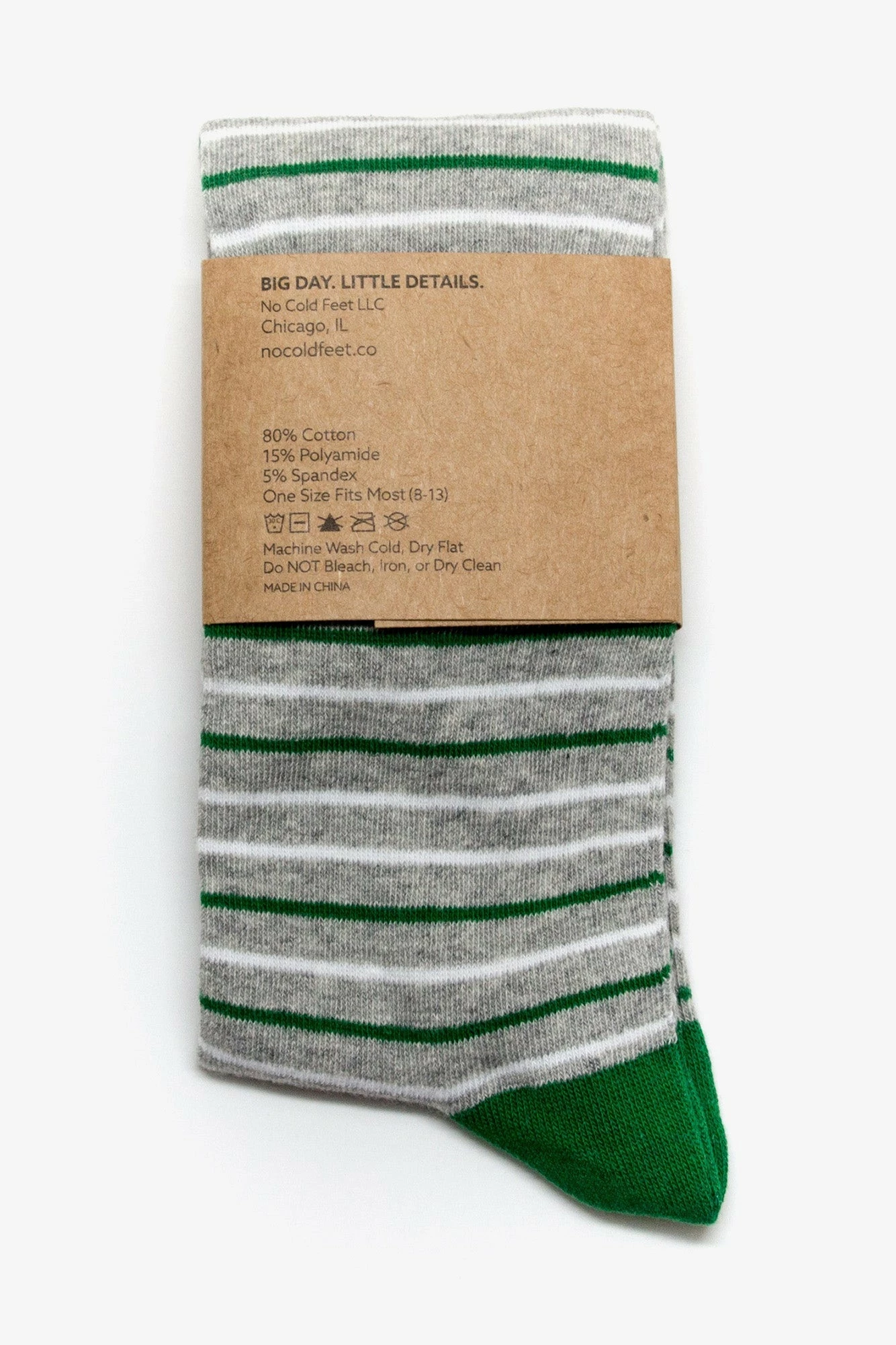 Striped Groomsmen Socks By No Cold Feet - Green 4 Striped Groomsmen Socks By No Cold Feet - Green - Image 4