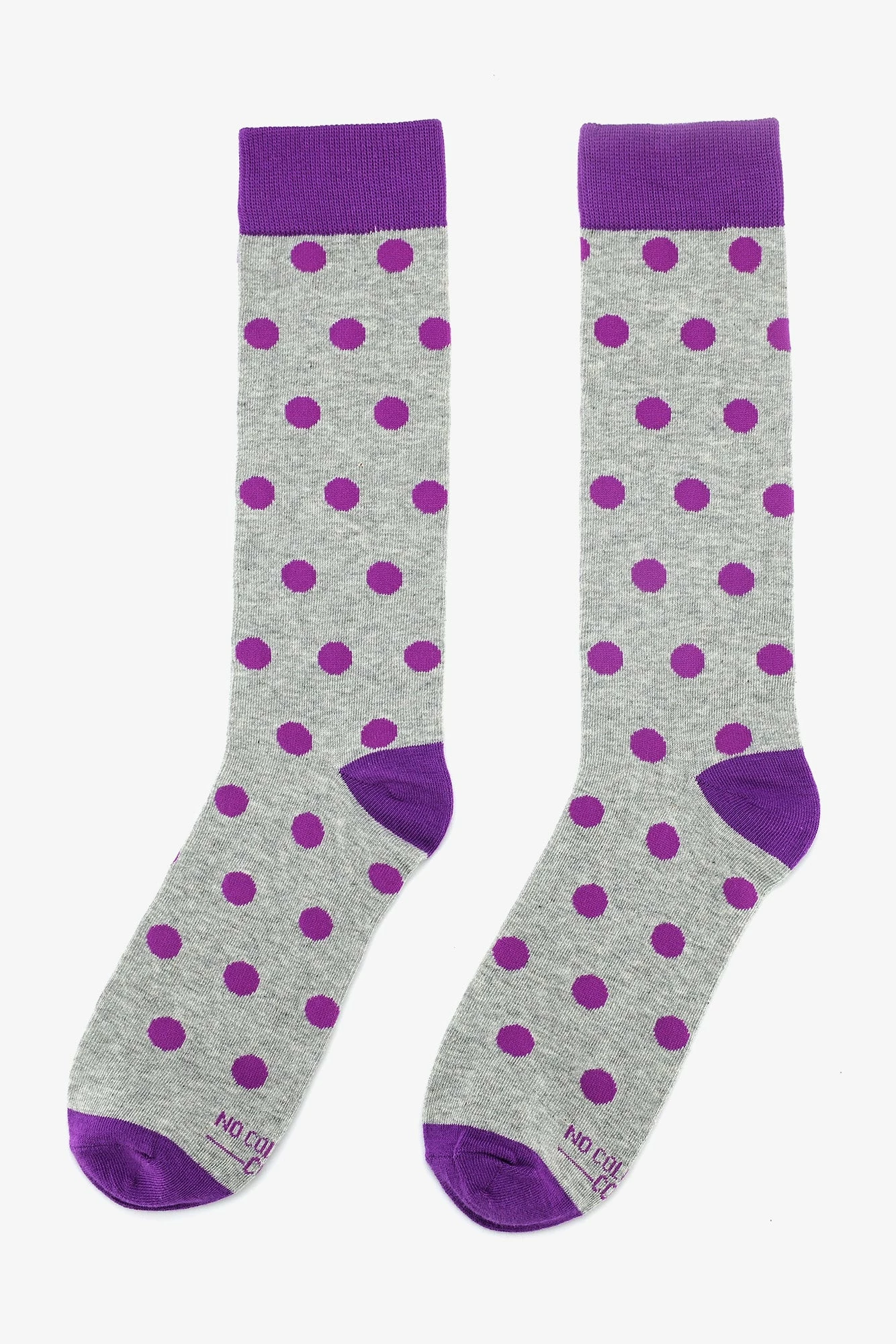 Polka Dot Groomsmen Socks By No Cold Feet - Purple 2 Polka Dot Groomsmen Socks By No Cold Feet - Purple - Image 2