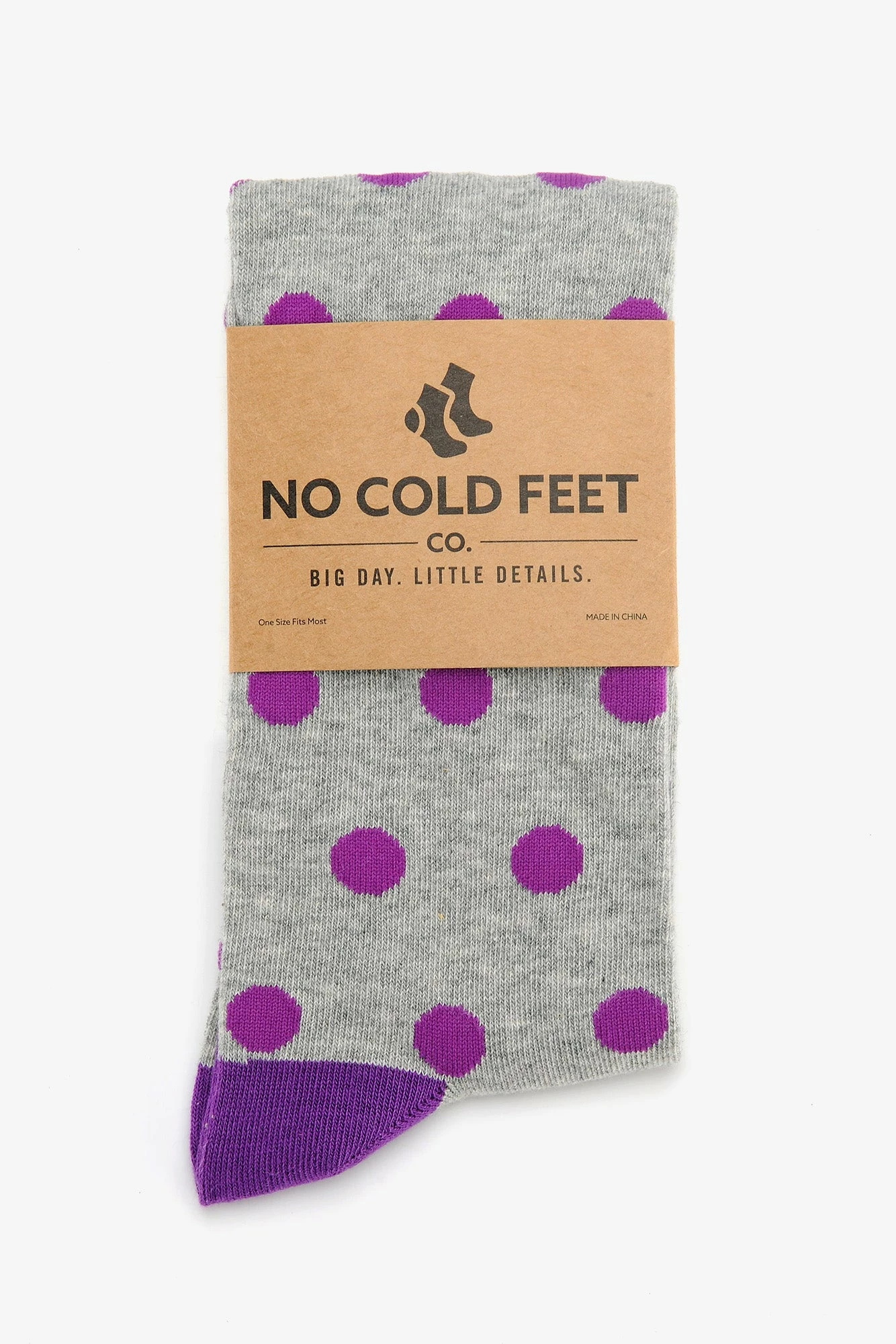 Polka Dot Groomsmen Socks By No Cold Feet - Purple 3 Polka Dot Groomsmen Socks By No Cold Feet - Purple - Image 3