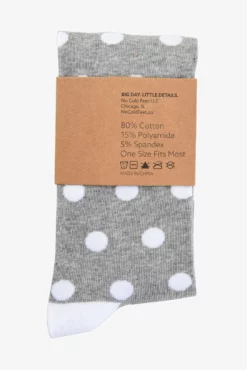 Polka Dot Groomsmen Socks By No Cold Feet - Grey 5 Polka Dot Groomsmen Socks By No Cold Feet - Grey -US Skirt Sales 2024 BIRDY GREY NO COLD FEET SOCKS GREY WHITE POLKA DOTS 03