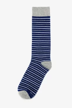 Striped Groomsmen Socks By No Cold Feet - Navy