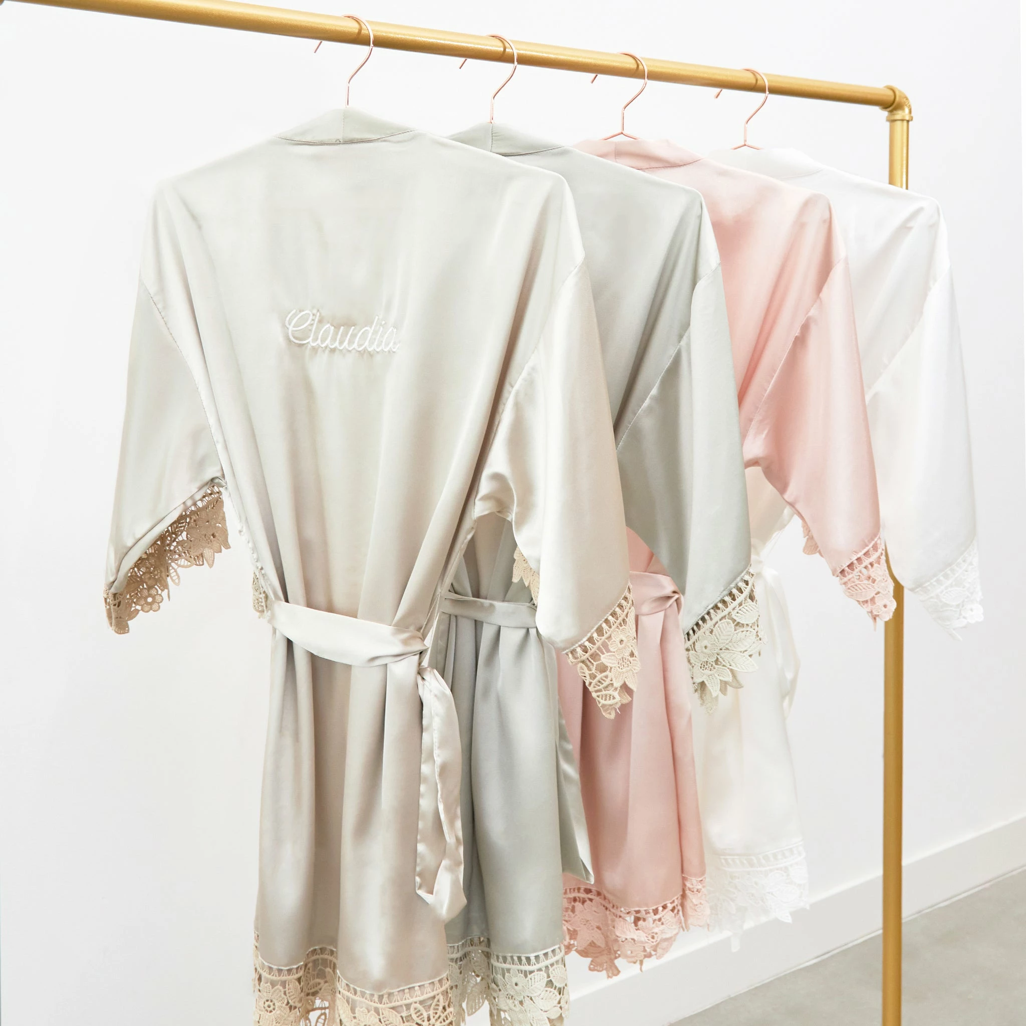 Claudine Lace Robe - Neutral Champagne 9 Claudine Lace Robe - Neutral Champagne - Image 9
