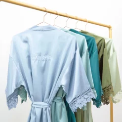 Claudine Lace Robe - Dusty Blue -US Skirt Sales 2024 BIRDYGREY SILKROBES1122.CROPPED.RT