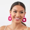 Beaded Drop Earrings - Pink