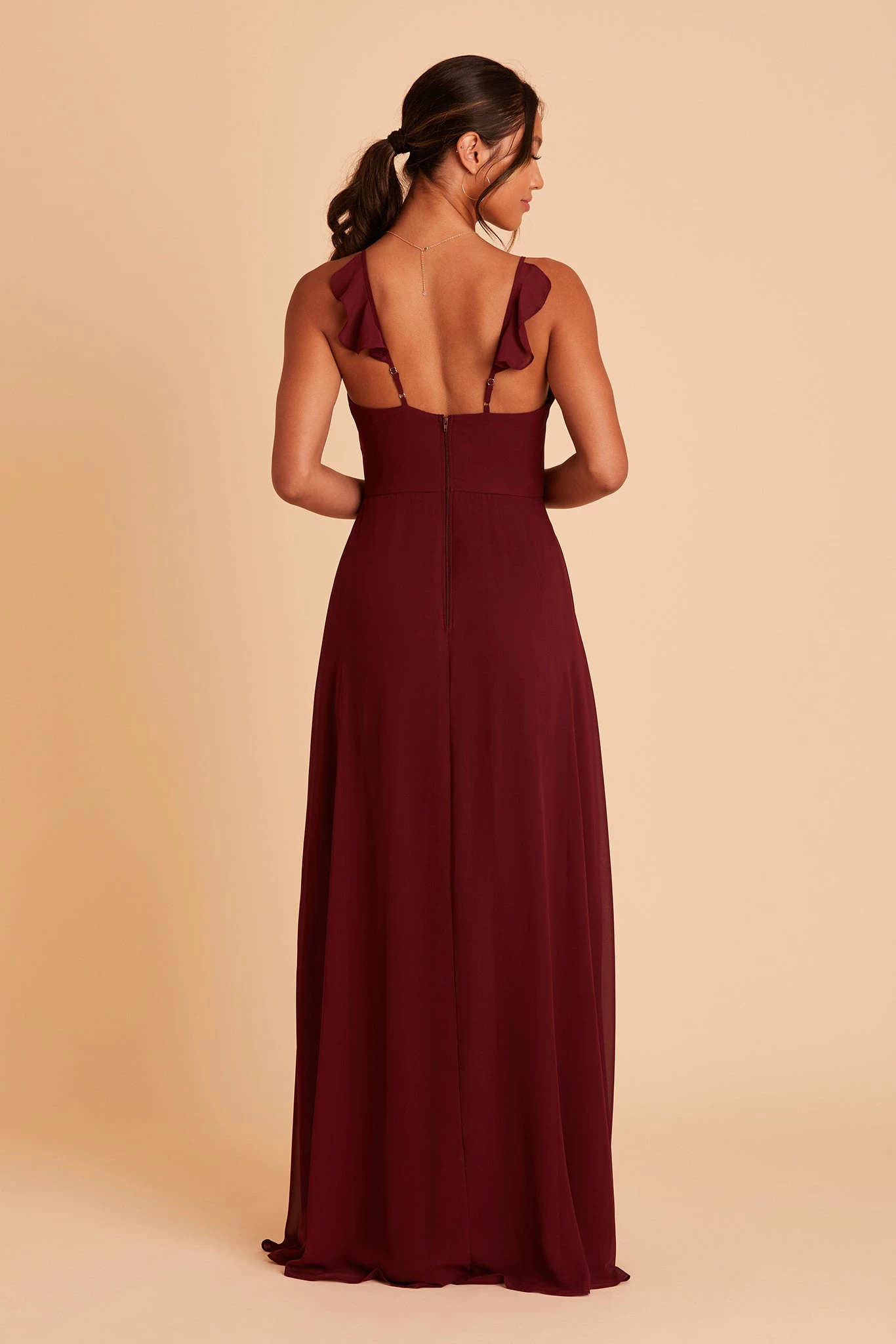 Adelle Chiffon Dress - Cabernet 9 Adelle Chiffon Dress - Cabernet - Image 9