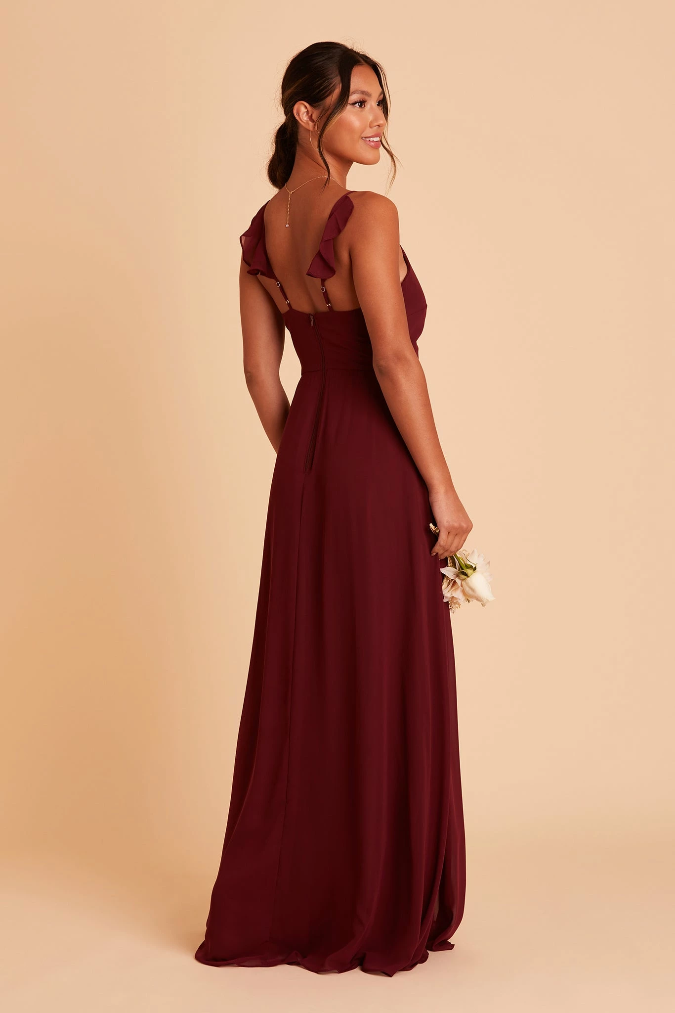 Adelle Chiffon Dress - Cabernet 1 Adelle Chiffon Dress - Cabernet