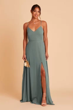 Adelle Chiffon Dress - Sea Glass -US Skirt Sales 2024 BIRDY GREY ADELE BRIDESMAID DRESS SEA GLASS 01