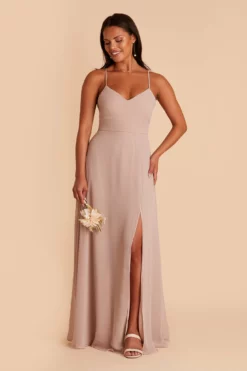 Adelle Chiffon Dress - Taupe -US Skirt Sales 2024 BIRDY GREY ADELE CONVERTIBLE BRIDESMAID DRESS TAUPE 01