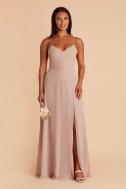 Adelle Chiffon Dress - Taupe