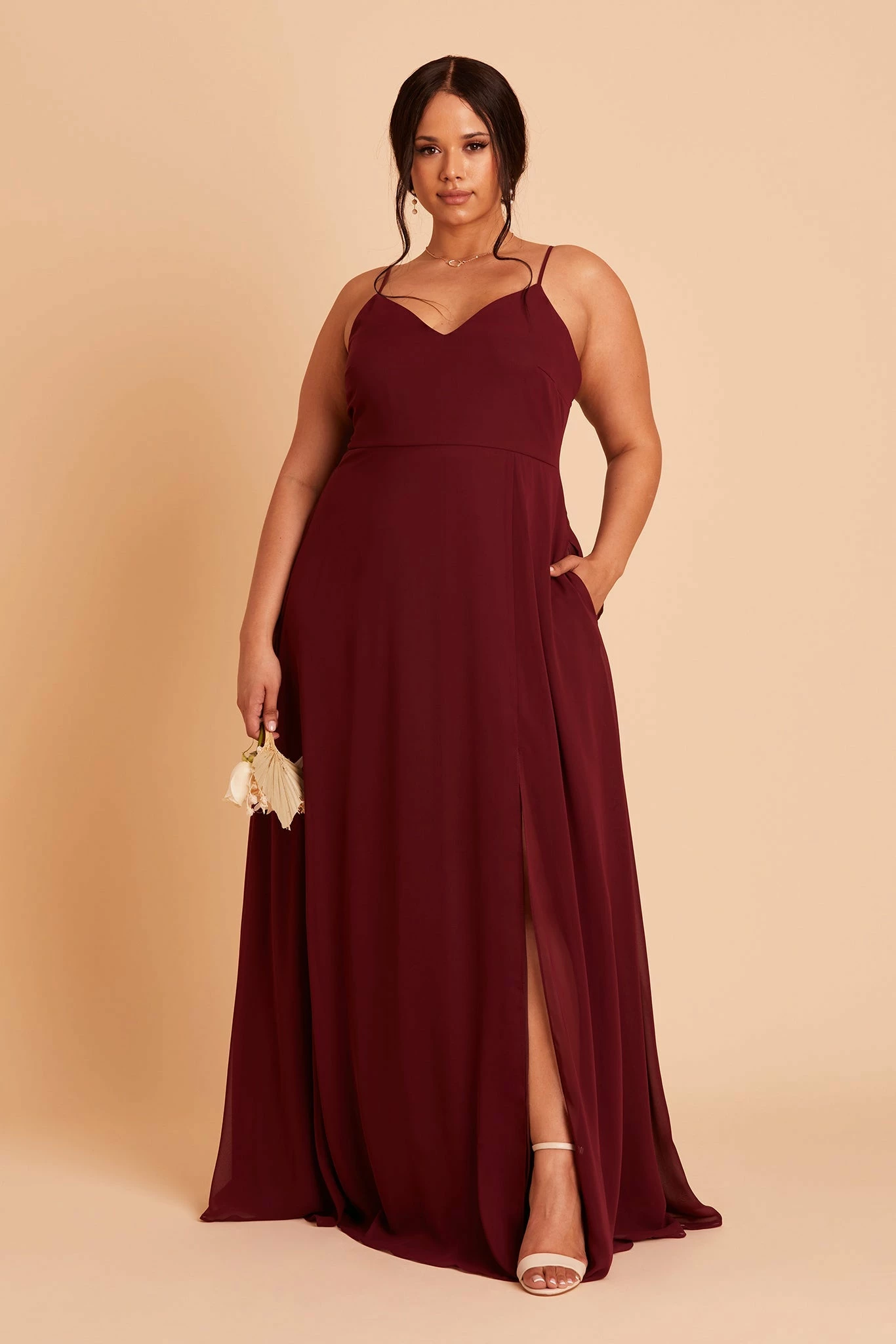 Adelle Chiffon Dress - Cabernet 6 Adelle Chiffon Dress - Cabernet - Image 6