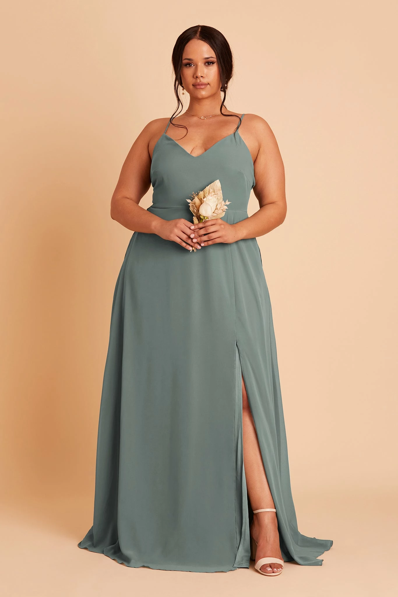 Adelle Chiffon Dress - Sea Glass - Image 2