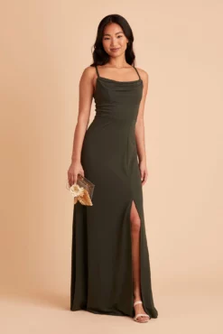 Ash Crepe Dress - Olive -US Skirt Sales 2024 BIRDY GREY ASH BRIDESMAID DRESS OLIVE 04