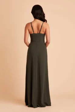 Ash Crepe Dress - Olive -US Skirt Sales 2024 BIRDY GREY ASH BRIDESMAID DRESS OLIVE 05