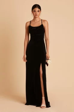 Ash Velvet Dress - Black -US Skirt Sales 2024 BIRDY GREY ASH VELVET BRIDESMAID DRESS BLACK 06