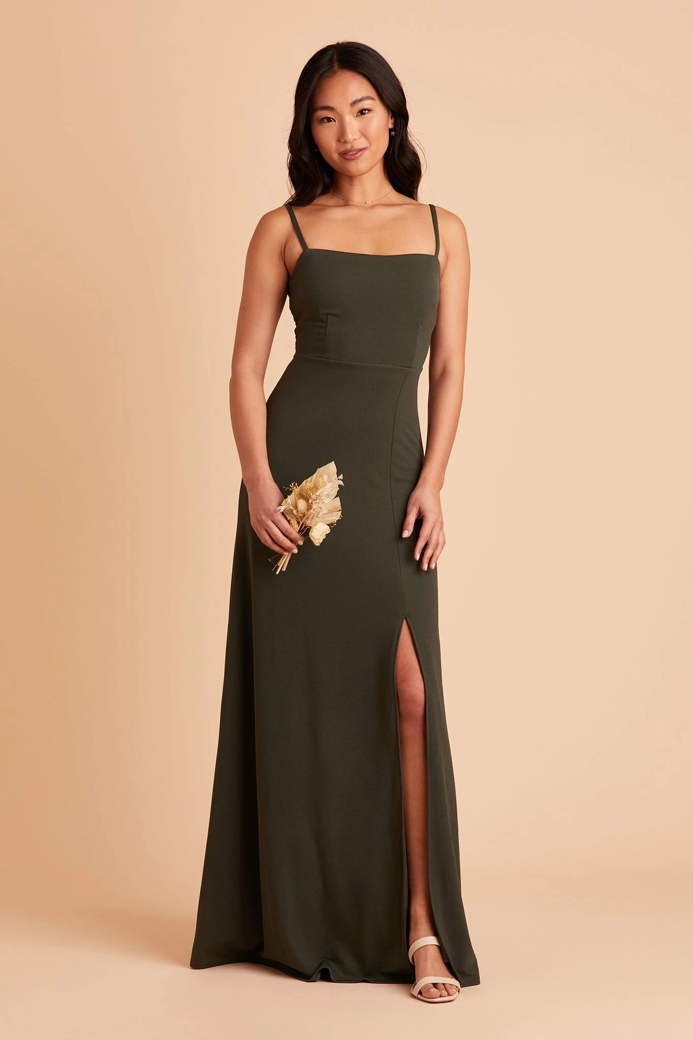 Benny Crepe Dress - Olive 6 Benny Crepe Dress - Olive - Image 6