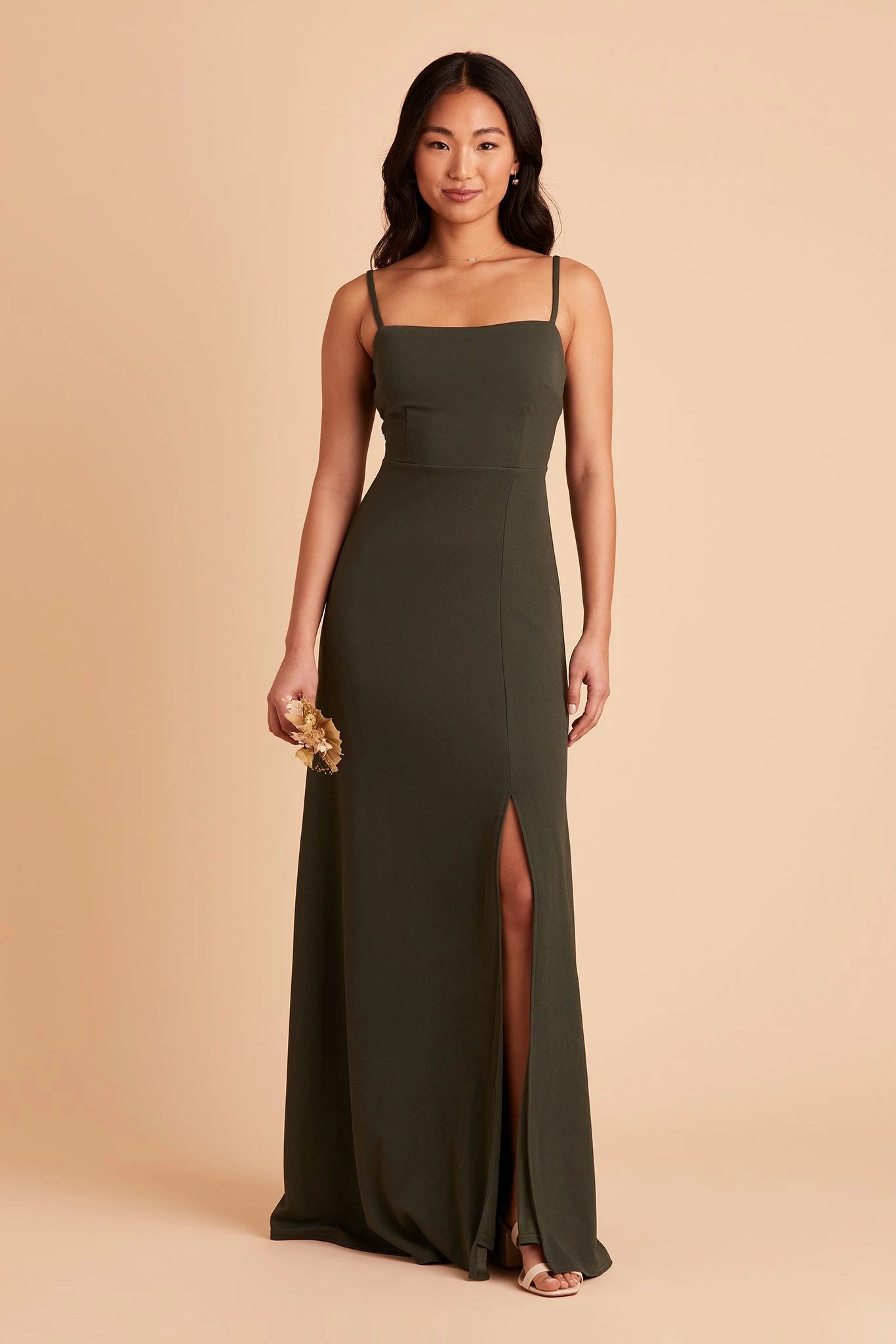 Benny Crepe Dress - Olive 5 Benny Crepe Dress - Olive - Image 5