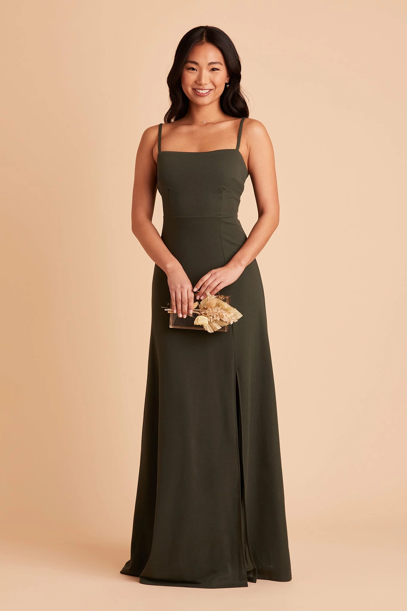 Benny Crepe Dress - Olive 3 Benny Crepe Dress - Olive - Image 3