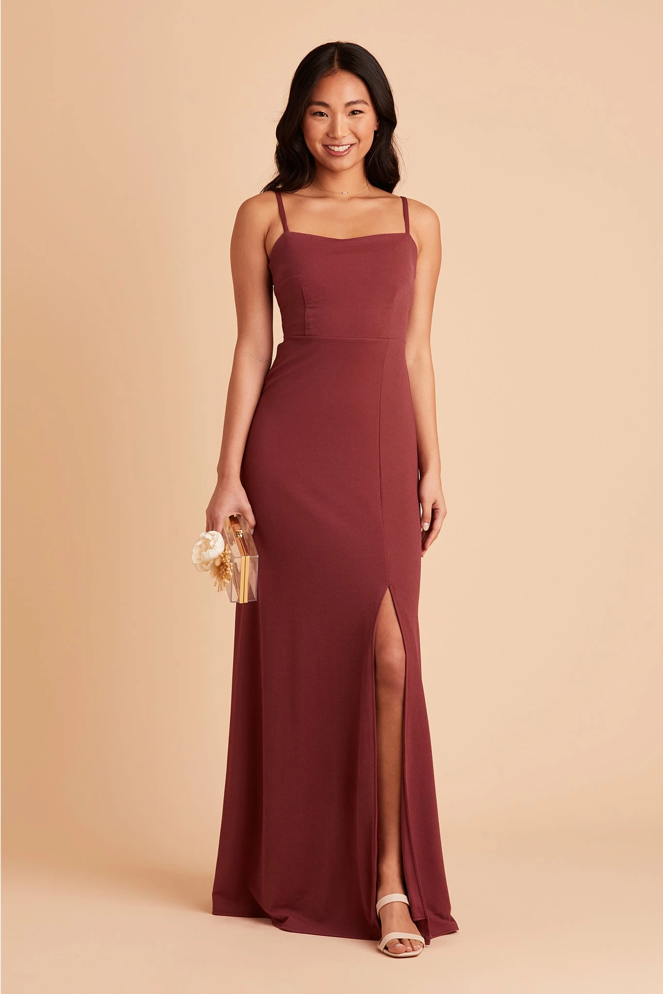 Benny Crepe Dress - Rosewood 4 Benny Crepe Dress - Rosewood - Image 4