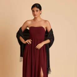 Shawl With Fringe - Black